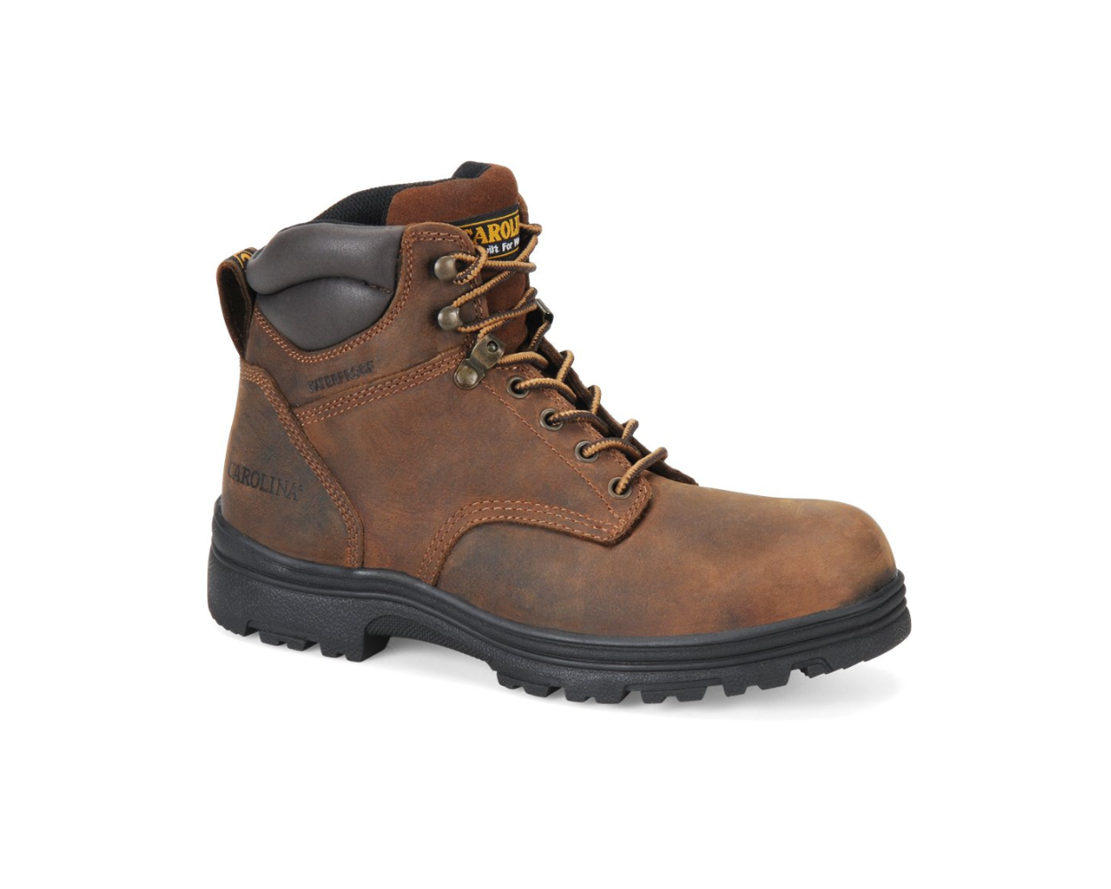 Carolina Men s 6 Engineer Waterproof Steel Toe Work Boots Brown 10.5 D