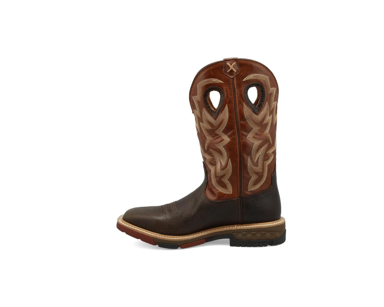 Twisted X Men’s 12” Pull-On Work Boot - Cowboy Boots Crafted with Molded  Rubber Outsole, Full-Grain Leather Vamp and ShaftAir-Mesh Lined Shaft